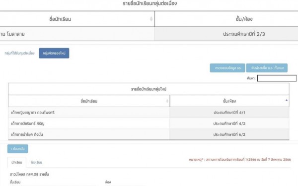 นักเรียนของโรงเรียนเทศบาล1(เกริกกฤตยาอุปถัมภ์) กลุ่มต่อเนื่องและกลุ่มใหม่ ที่ได้รับการจัดสรรเงินอุดหนุนแบบมีเงื่อนไข จาก กองทุนเพื่อความเสมอภาคทางการศึกษา